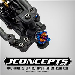 JConcepts - adjustable RC10B7 | RC10B7D titanium front axle, 2pc - burnt blue