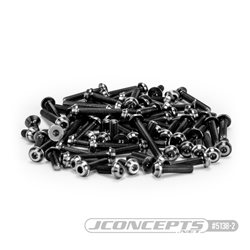 JConcepts - RC10B7 Titanium top hat screw set, upper (black) - 77pc