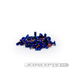JConcepts - RC10B7 Titanium screw set, lower (blue) - 32pc