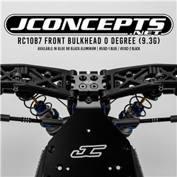 JConcepts - RC10B7 front bulkhead 0 degree (9.3g), aluminum - black