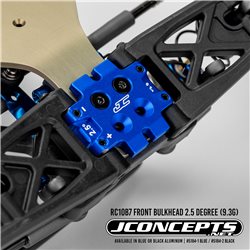 JConcepts - RC10B7 front bulkhead 2.5 degree (9.3g), aluminum - blue