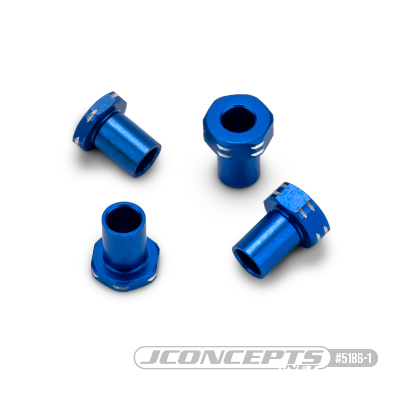JConcepts - RC10B7 aluminum caster hat bushings, 4pc - blue JConcepts - RC10B7 aluminum caster hat bushings, 4pc - blue