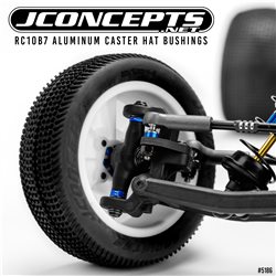 JConcepts - RC10B7 aluminum caster hat bushings, 4pc - blue