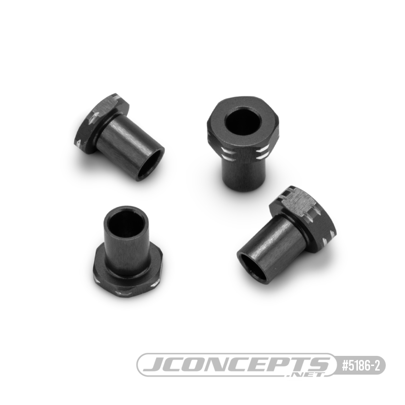 JConcepts - RC10B7 aluminum caster hat bushings, 4pc - black JConcepts - RC10B7 aluminum caster hat bushings, 4pc - black