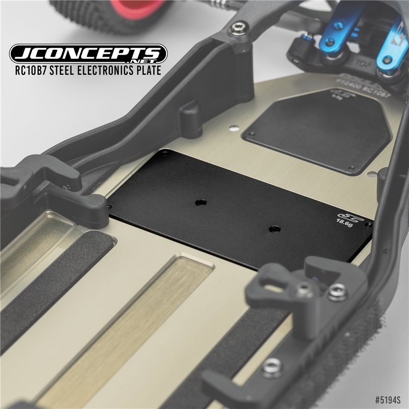 JConcepts - RC10B7 steel electronics plate, set JConcepts - RC10B7 steel electronics plate, set