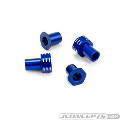 JConcepts - RC10B7 aluminum caster hat bushings, 0 and 3mm, 4pc - blue