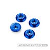 JConcepts - RC10B7 M4 low-profile aluminum wheel nut - blue, 4pc