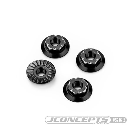 JConcepts - RC10B7 M4 low-profile aluminum wheel nut - black, 4pc