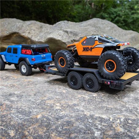 SCX24 Flat Bed Vehicle Trailer with LED Taillights:1/24th