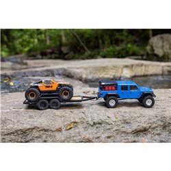 SCX24 Flat Bed Vehicle Trailer with LED Taillights:1/24th