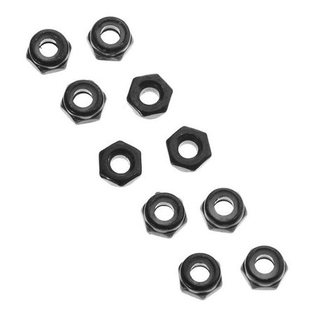 AXA1052 Thin Nylon Locking Hex Nut M3 Black (10)