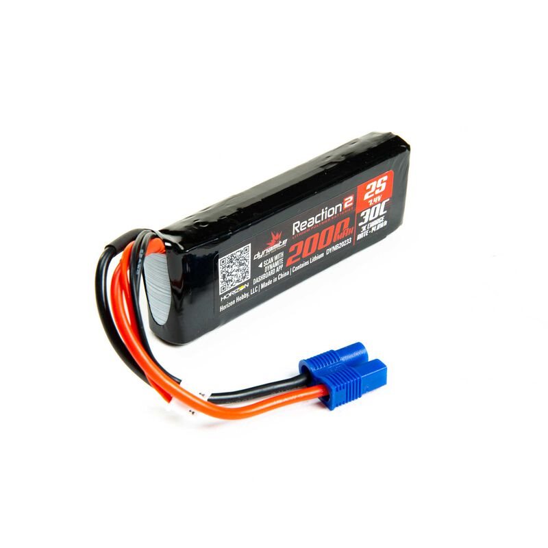 Reaction2 7.4V 2000mAh 2S 30C LiPo: EC3 Minis, TWH
