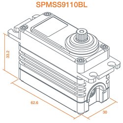 S9110BL 1/5 Speed Metal Servo