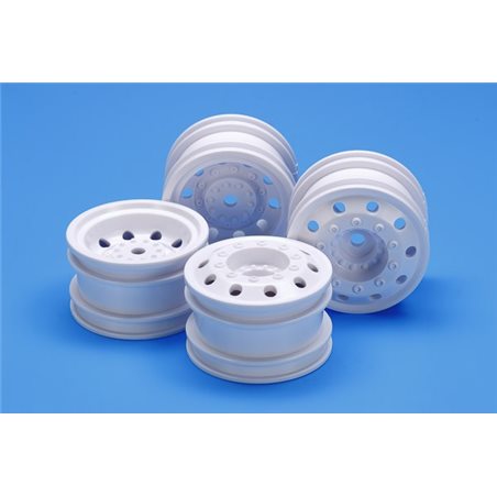 On Road Racing Truck Wheels (F&R/2pcs. each) (Whit