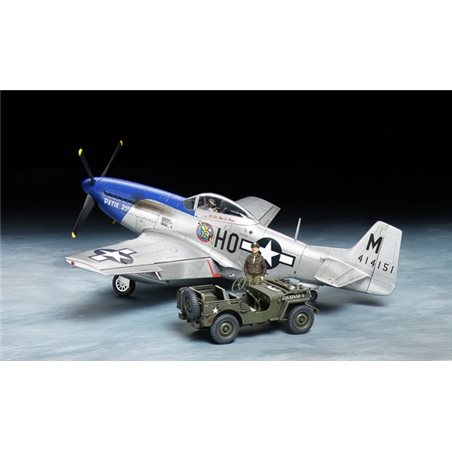 1/48 North American P-51D MustangT & 1/4-ton 4x4