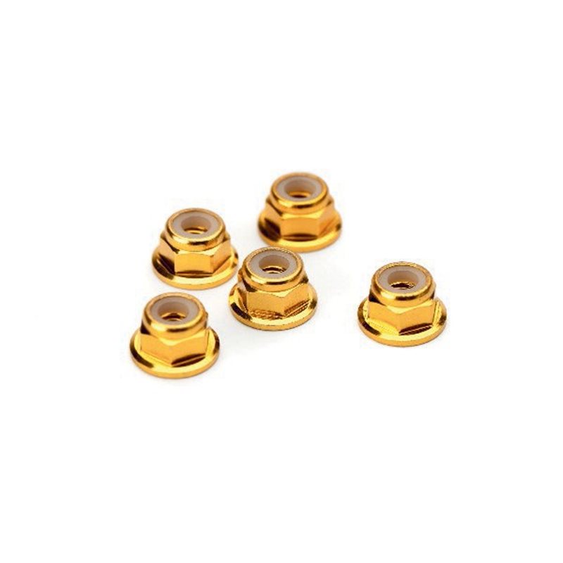 4MM Flange LockNuts Gold