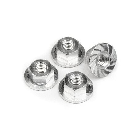 Serrated Flange Nut M4X10.8Mm (4Pcs)