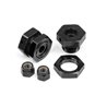 Aluminum Wheel Hex Hub Set 17Mm (Black/4Pcs)