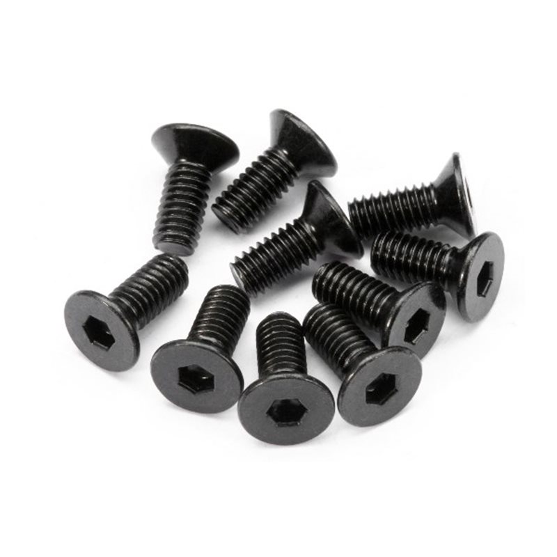 Flat Head Screw M4X10Mm (Hex Socket/10Pcs)