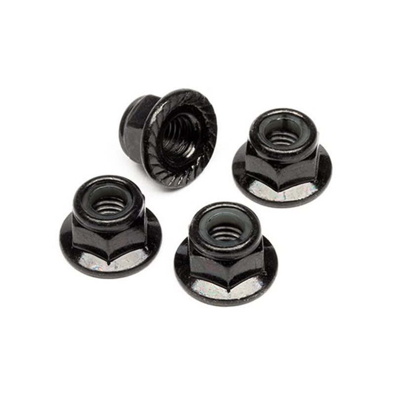 Flanged Lock Nut M5 (Black/4Pcs)