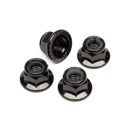 Flanged Lock Nut M5 (Black/4Pcs)