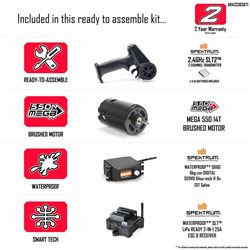 1/10 GORGON 2WD RTA Kit Brushed Monster Truck (Battery & Charger Included) Gun Metal