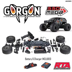 1/10 GORGON 2WD RTA Kit Brushed Monster Truck (Battery & Charger Included) Gun Metal