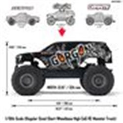 1/10 GORGON 2WD RTA Kit Brushed Monster Truck (Battery & Charger Included) Gun Metal