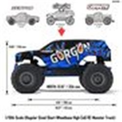 1/10 GORGON 2WD RTR Brushed Monster Truck Blue