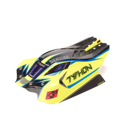 1/8 Clipless Painted Decaled Body Yellow/Blue: TYPHON 4X4