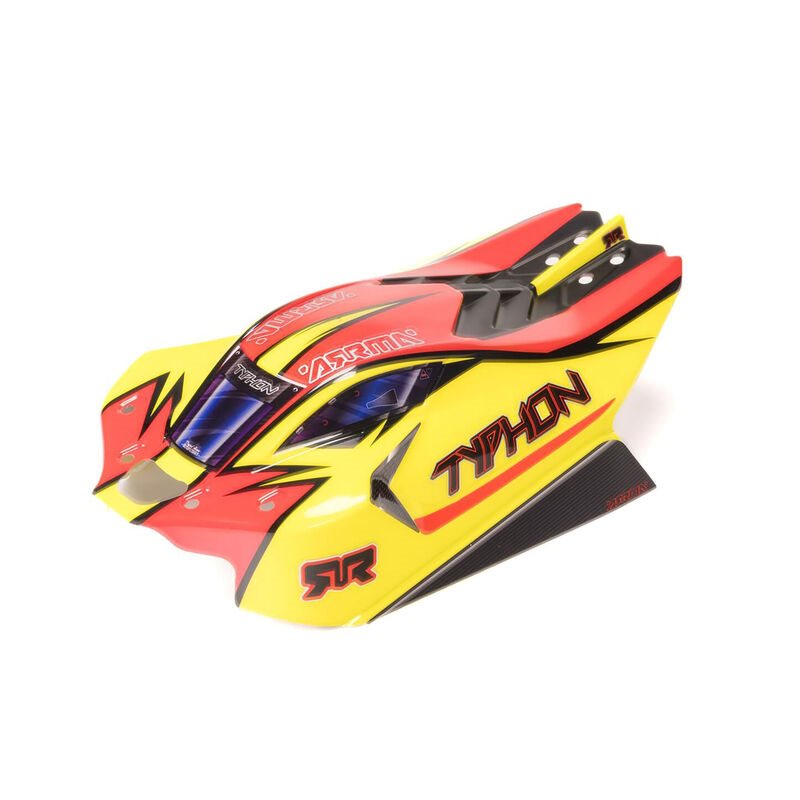 1/8 Clipless Painted Decaled Body Yellow/Red: TYPHON 4X4