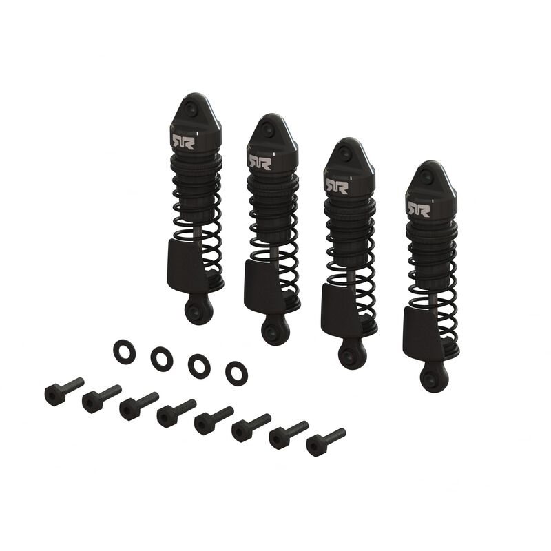 Aluminum Shock Set 58mm Length 1000 cSt Oil (4) Black: GROM