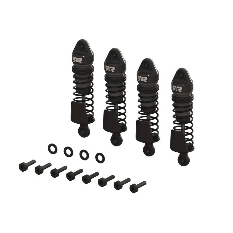 Aluminum Shock Set 58mm Length 2000cSt Oil (4) Gunmetal: GROM