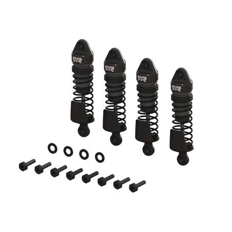 Aluminum Shock Set 58mm Length 2000cSt Oil (4) Gunmetal: GROM