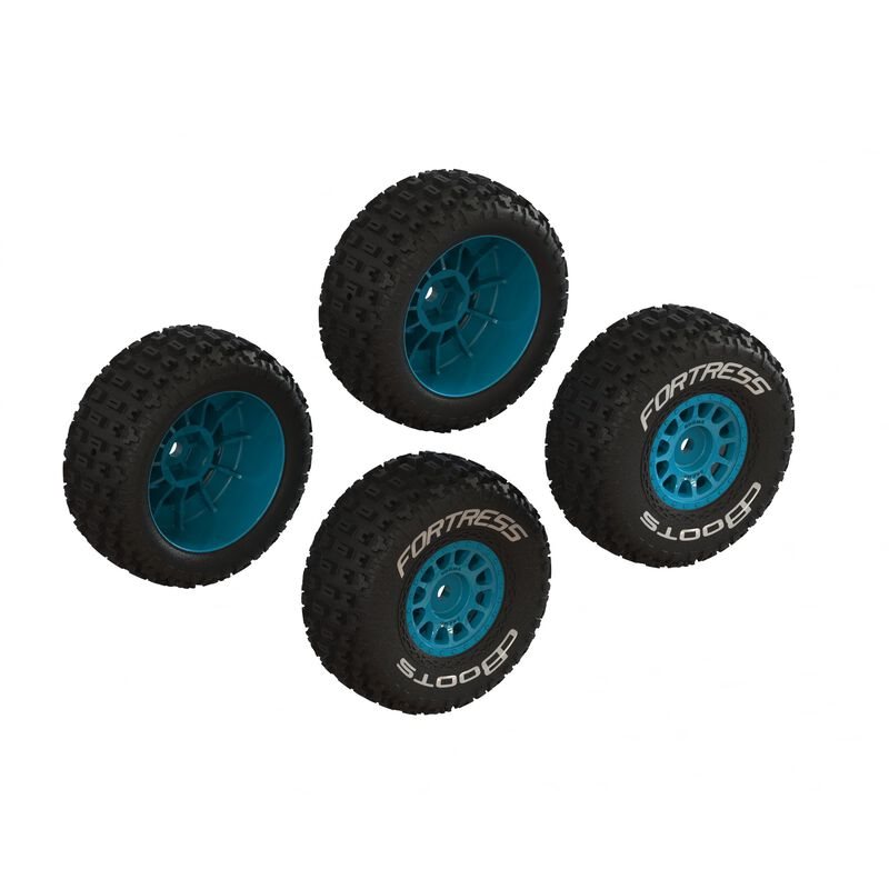 dBoots 'FORTRESS' Glued Tire Set Blue (2 Pairs)