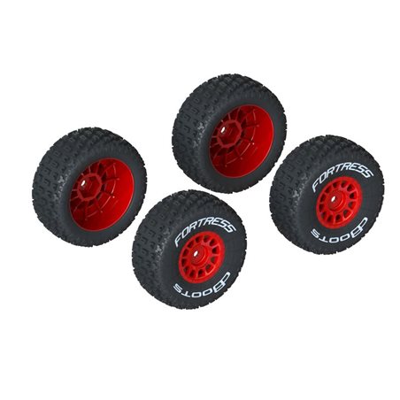 dBoots 'FORTRESS' Tire Set Glued Red (2 Pairs)