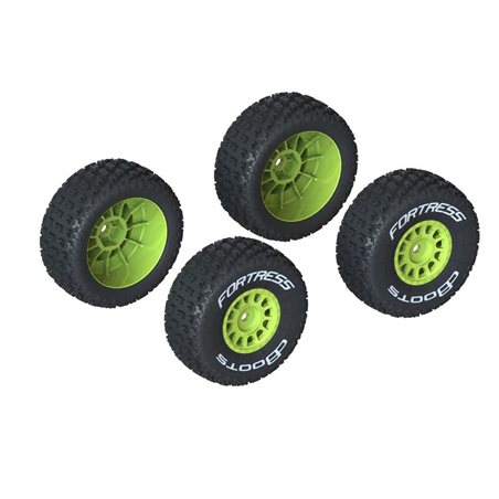 dBoots 'FORTRESS' Tire Set Glued Yellow (2 Pairs)