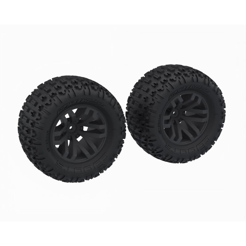 dBoots 'FORTRESS MT' Tire Set Glued Black (2)