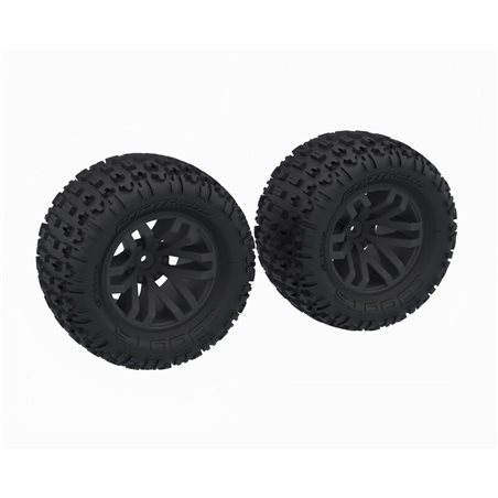 dBoots 'FORTRESS MT' Tire Set Glued Black (2)