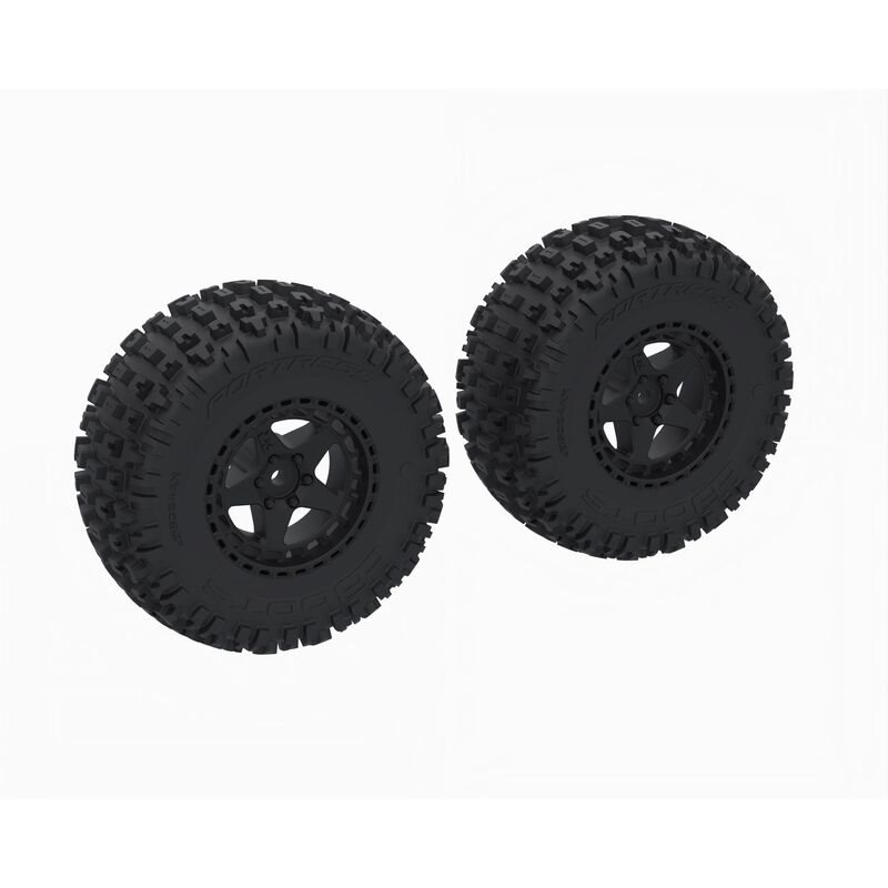 DBOOTS 'FORTRESS SC' Tire Set Glued Black (2)