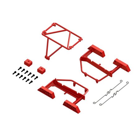 Desert Truck Body Roll Cage Set Red: GROM