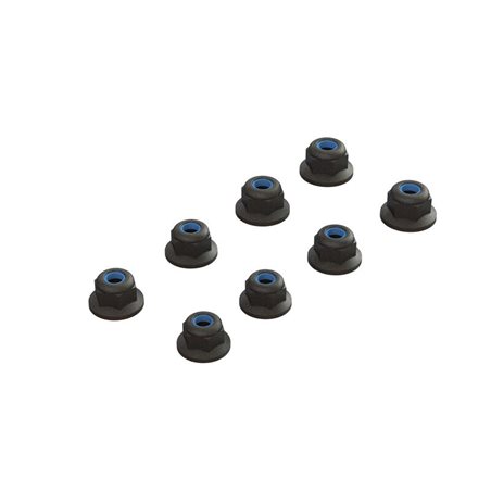 Flanged Lock Nut M3 Black (4)