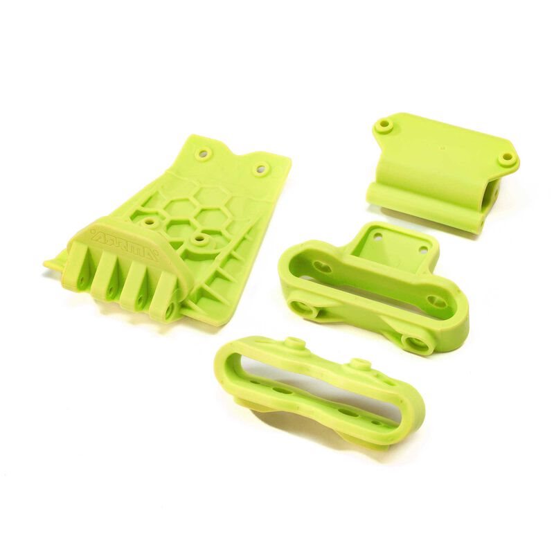 Lower Skid And Bumper Mount Set Fluorescent Yellow