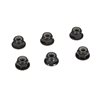 4mm Aluminum Serrated Lock Nuts Black (6)