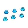 4mm Aluminum Serrated Lock Nuts Blue (6)