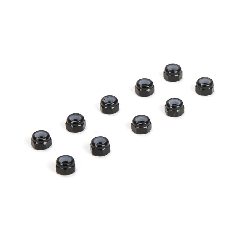 M3 Aluminum Lock Nuts Black (10)