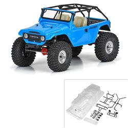 1979 Toyota Land Cruiser FJ40 Clear Body with Trail Cage & Scale Molded Accessories for 12.3"" (313mm) Wheelbase Scale Crawlers