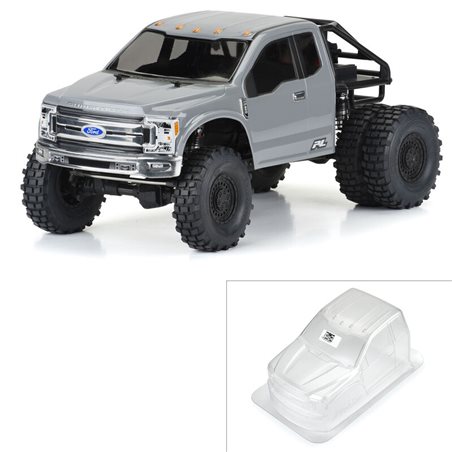 2017 Ford F-250 Super Duty Cab-Only Clear Body for 12.3in 313mm Wheelbase Scale Crawlers
