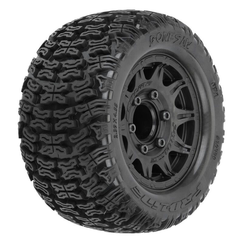Bonesaw 2.8" All-Terrain Truck Tires Mounted on Raid Black 6x30 Removable Hex (12mm & 14mm) Wheels (2) for Vorteks 4x4 and other