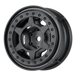 1/10 Holcomb F/R 1.55" 12mm Crawler Bead-Loc Wheels (2) Black
